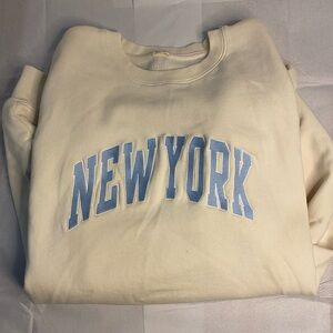 John Galt White New York Crew Neck Sweatshirt